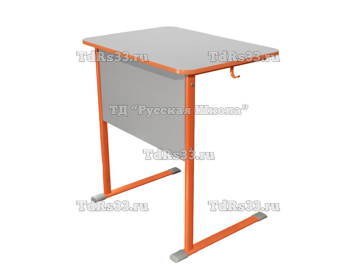 Стол ЭКО 017 ученический 1-местный нерегулируемый (гр. 3, 4, 5, 6, ст. Серая, мк. Оранжевый)