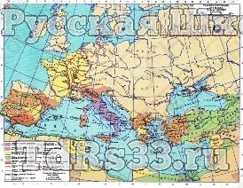 Учебная карта "Рост Римского государства в III в. до н.э. - II в. до н."