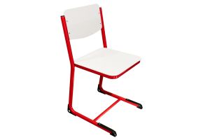 Стул ЭЛЛИПС ученический нерегулируемый (гр. 6, фанера), ц. Белый, мк. Красный