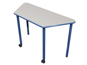 Стол трапеция нерегулируемый на 2 роликах (ст. Серая, кр. Синяя, мк. Синий)